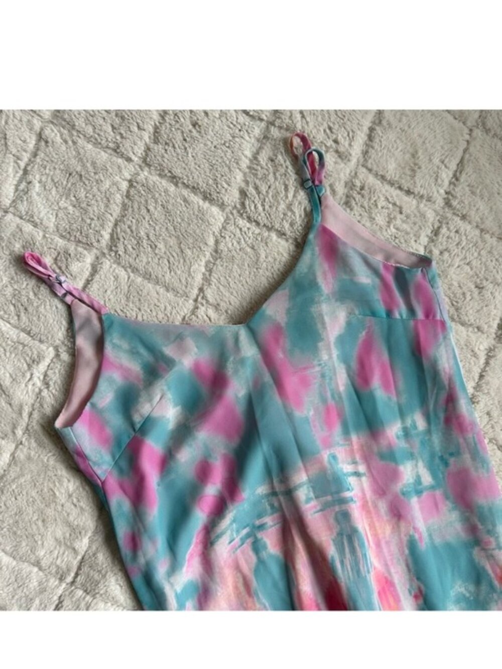 Lulu's | Flying Watercolors Fuchsia Print Maxi Dress | Size Extra Small - Picture 3 of 12